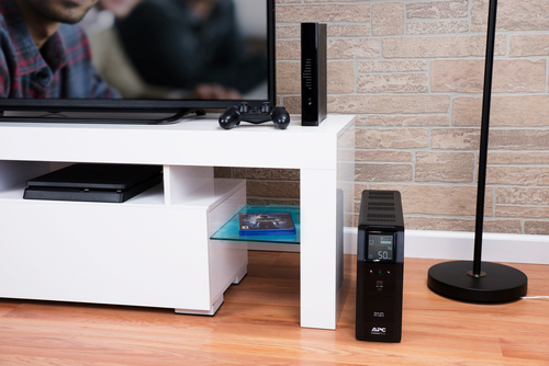 APC Back UPS Pro line interactive UPS angled front right view