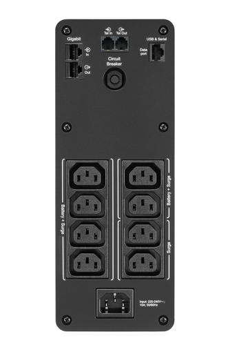 APC Back UPS Pro LCD screen showing battery and load status