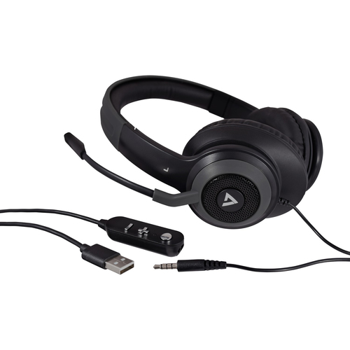 V7 Premium Over-ear Stereo 3.5mm USB, Wired, Gaming, Headset/Headphones, Black