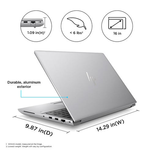 HP ZBook Fury 16 G10 Intel® Core™ i9 16" 64 GB 2 TB Windows 11 Pro