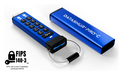 iStorage datAshur PRO+C 32GB AES 256-bit PIN 310MB/s Secure USB-C Flash Drive