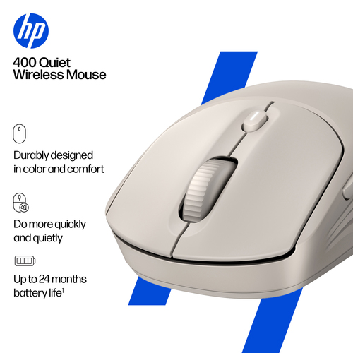 HP 400 Quiet Maple Wireless Mouse, Ambidextrous, RF Wireless + Bluetooth