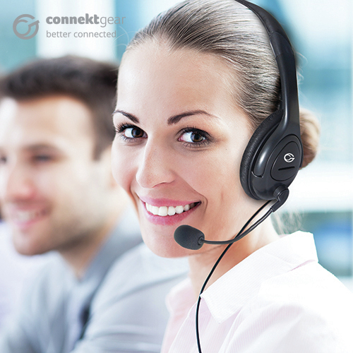 connektgear HP512 Stereo with Boom Mic & Volume Control, Wired Headset/Headphone