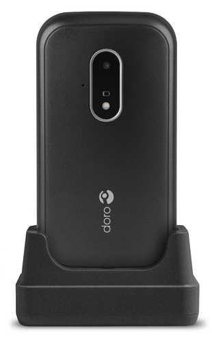 Doro 7030 Flip Phone, 2.8", Dual SIM, 3MP Camera, Long Battery, Black/White