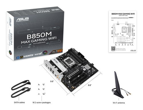 B850M MAX GAMING WIFI motherboard installed in PC case