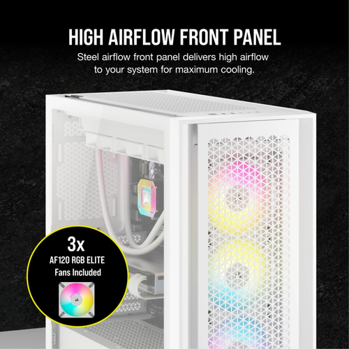 Corsair iCUE 5000D RGB Airflow, Plastic, Steel, Tempered glass, Midi Tower case