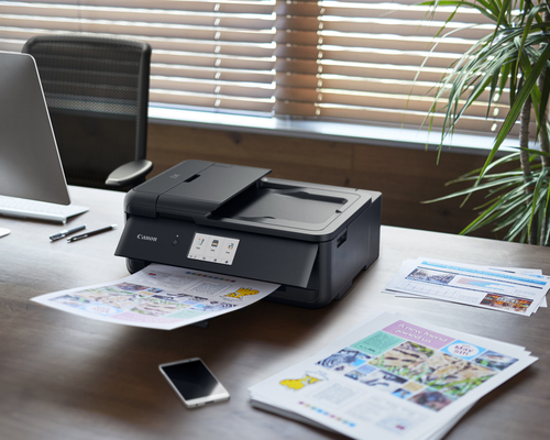 Canon PIXMA TS9550a wireless colour printer with touchscreen display