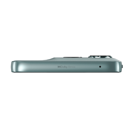 Top profile of Motorola moto g56 5G with Dolby Atmos branding and microphone hole