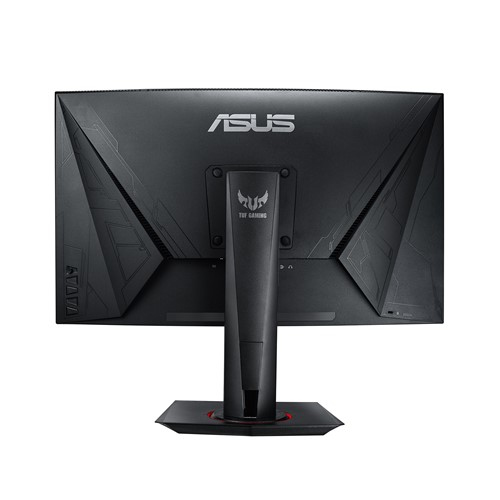 Side angle of ASUS TUF VG27VQ monitor highlighting 1500R curvature