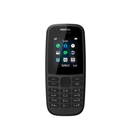 Nokia 105 (2019), 1.8", Single SIM, 800mAh, Bar, Black