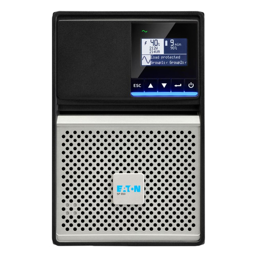 Compact Eaton 5P UPS side profile with ventilation and tower design