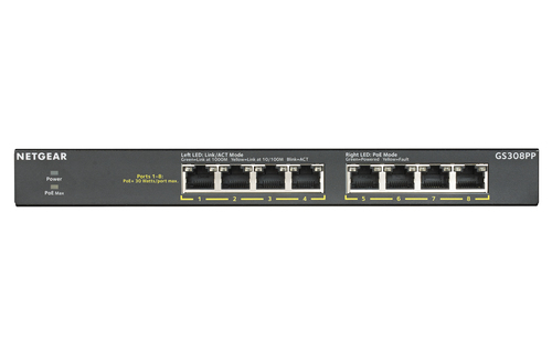NETGEAR (GS308PP-100EUS), Gigabit PoE, Unmanaged Switch