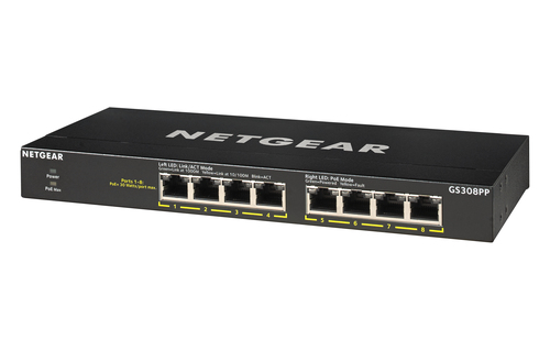 NETGEAR (GS308PP-100EUS), Gigabit PoE, Unmanaged Switch