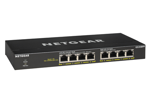 NETGEAR (GS308PP-100EUS), Gigabit PoE, Unmanaged Switch