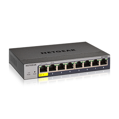 NETGEAR (GS108T-300UKS),  L2/L3/L4, Gigabit Ethernet, Managed Switch