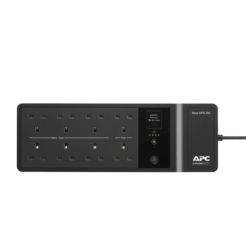 APC BE650G2-UK standby UPS black compact design for computers and home electronics