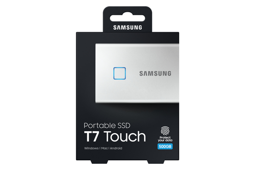 Samsung Portable SSD T7 Touch 500GB USB 3.2 Gen 2,1050 MB/s,Fingerprint Security