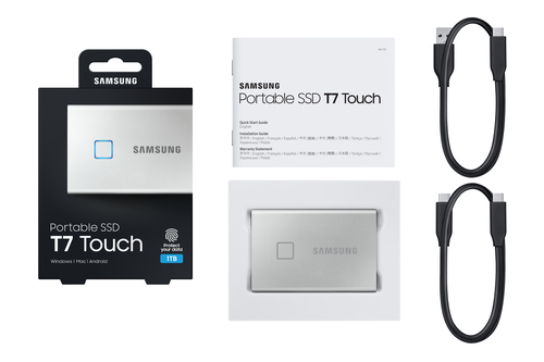 Samsung T7 Touch 1TB SSD – USB 3.2 Gen 2, 1050MB/s, Fingerprint Security