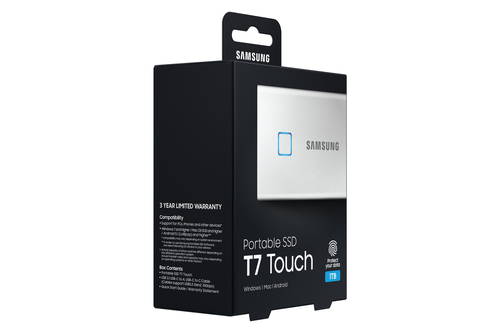 Samsung T7 Touch 1TB SSD – USB 3.2 Gen 2, 1050MB/s, Fingerprint Security