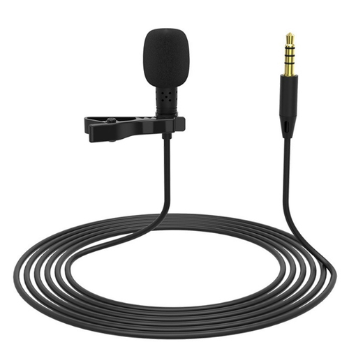 JLC Clip On Mini Microphone Wired 3.5mm Jack Black
