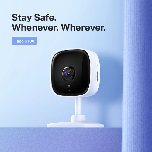 TP-Link Tapo home security camera showing live feed on smartphone with motion alerts