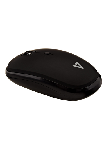 V7 MW550BT Bluetooth Silent 4-Button Mouse, Ambidextrous, 1600 DPI, Black