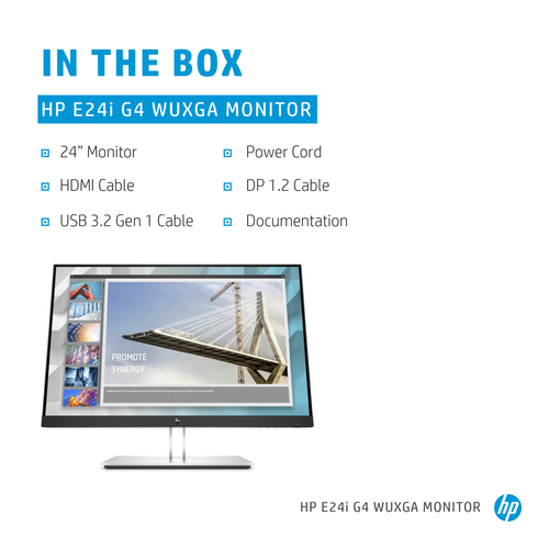 HP E-Series E24i G4, 61 cm (24"), 1920 x 1200 pixels, WUXGA, LCD Monitor