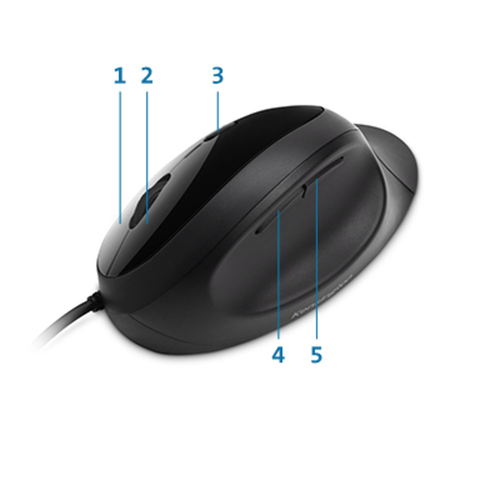Kensington Pro Fit® Ergo Wired Mouse, Right-hand, Optical, USB Type-A, 3200 DPI