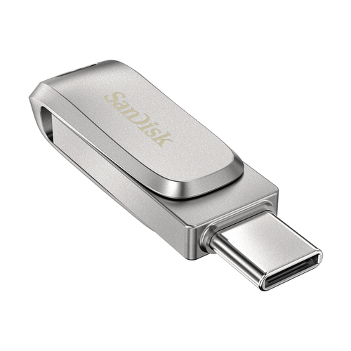 SanDisk Ultra Dual Drive Luxe USB 3.2 Gen 1 flash drive close up