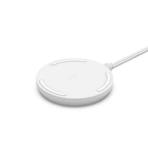 Belkin WIA001MYWH white wireless charging pad image top view