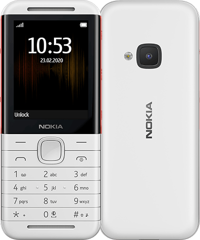 Nokia 5310, 2.4", Dual SIM, Bluetooth, 1200 mAh Mobile Phone, Red, White