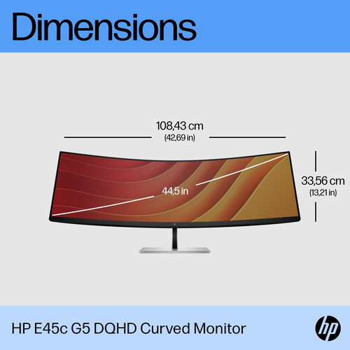 HP E45c G5 DQHD Curved Monito 44.5" 5120 x 1440pixels Dual QHD LCD Monitor Black