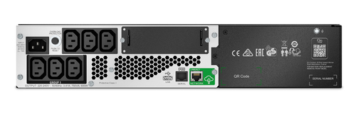 APC Smart UPS 750VA lithium ion UPS rear panel with IEC C13 outlets