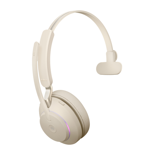 Jabra Evolve2 65, USB-A Mono, Wireless, 20 - 20000 Hz, Headset/Headphone, Beige