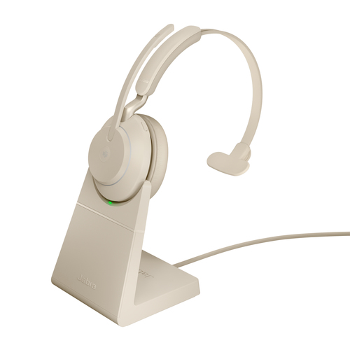Jabra Evolve2 65, USB-A Mono, Wireless, 20 - 20000 Hz, Headset/Headphone, Beige