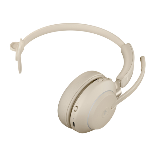 Jabra Evolve2 65, USB-A Mono, Wireless, 20 - 20000 Hz, Headset/Headphone, Beige