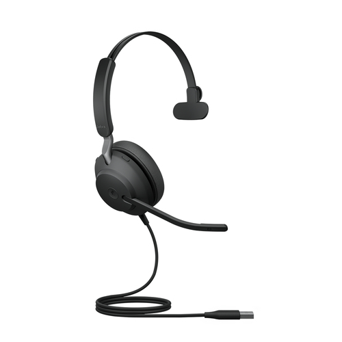 Jabra Evolve2 40 USB-A Mono, Wired, 20 - 20000 Hz, Headset/Headphones, Black