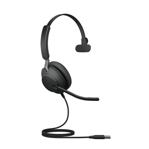 Jabra Evolve2 40 USB-A UC Mono, Wired, 20 - 20000 Hz, Headset/Headphones, Black