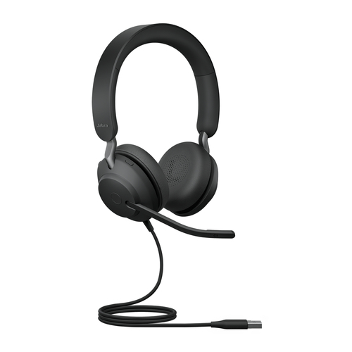 Jabra Evolve2 40 USB-A UC Stereo, Wired, 20 - 20000 Hz, Headset/Headphone, Black
