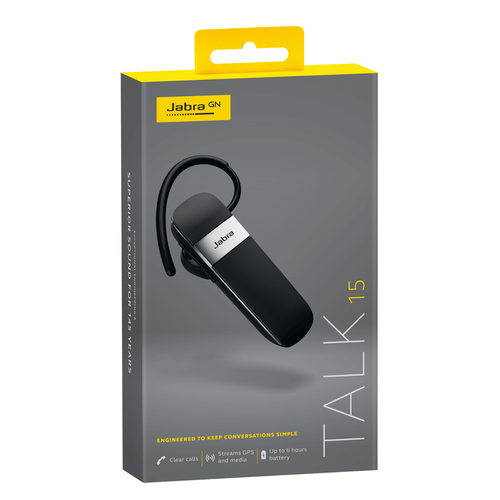 Jabra Talk 15, Wireless, 300 - 7000 Hz, Headset/Earpods, Black