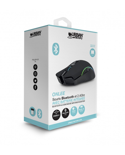 Urban Factory Onlee, Ambidextrous, RF Wireless+Bluetooth, 2400 DPI Optical Mouse