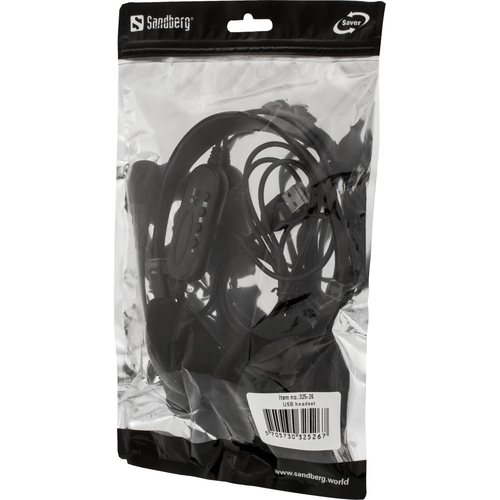 Sandberg Saver (325-26) USB, Wired,  20 - 20000 Hz, Headset/Headphones, Black