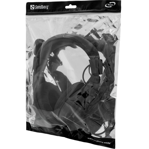 Sandberg Saver USB, Wired, 20 - 20000 Hz, Headset/Headphones, Black