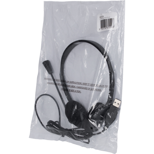 Sandberg USB Headset Bulk, Wired, 20 - 20000 Hz, Headset/Headphones, Black