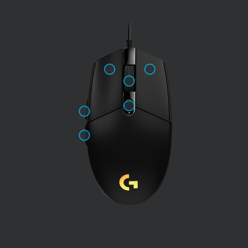 Logitech G G203 Gaming Mouse, USB Type-A, 8000 DPI