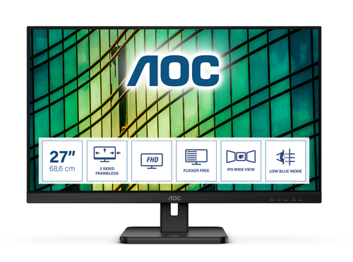 AOC E2 27E2QAE, 27", 1920 x 1080 pixels, Full HD, LCD Monitor