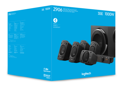 Logitech Surround Sound Z906, 5.1 channels, 500 W, Universal Speakers, Black