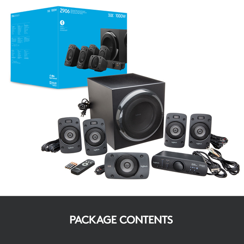 Logitech Surround Sound Z906, 5.1 channels, 500 W, Universal Speakers, Black