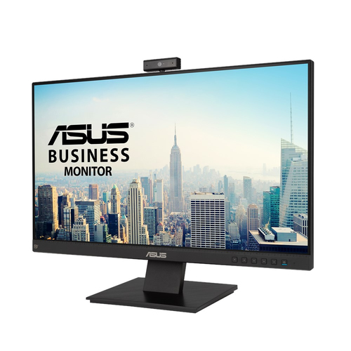 Front view of ASUS BE24EQK monitor with integrated speakers