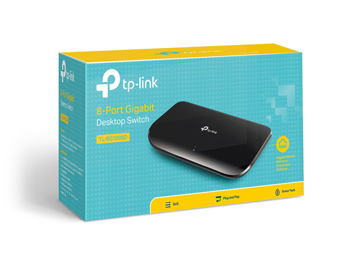 TP-Link (TL-SG1008D), Gigabit Ethernet, Full duplex Unmanaged Switch